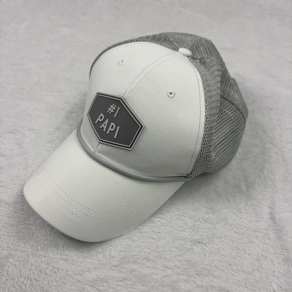 Tommy Bahama #1 PAPI Hat Cap Snap Back Mens One Size White Gray Trucker